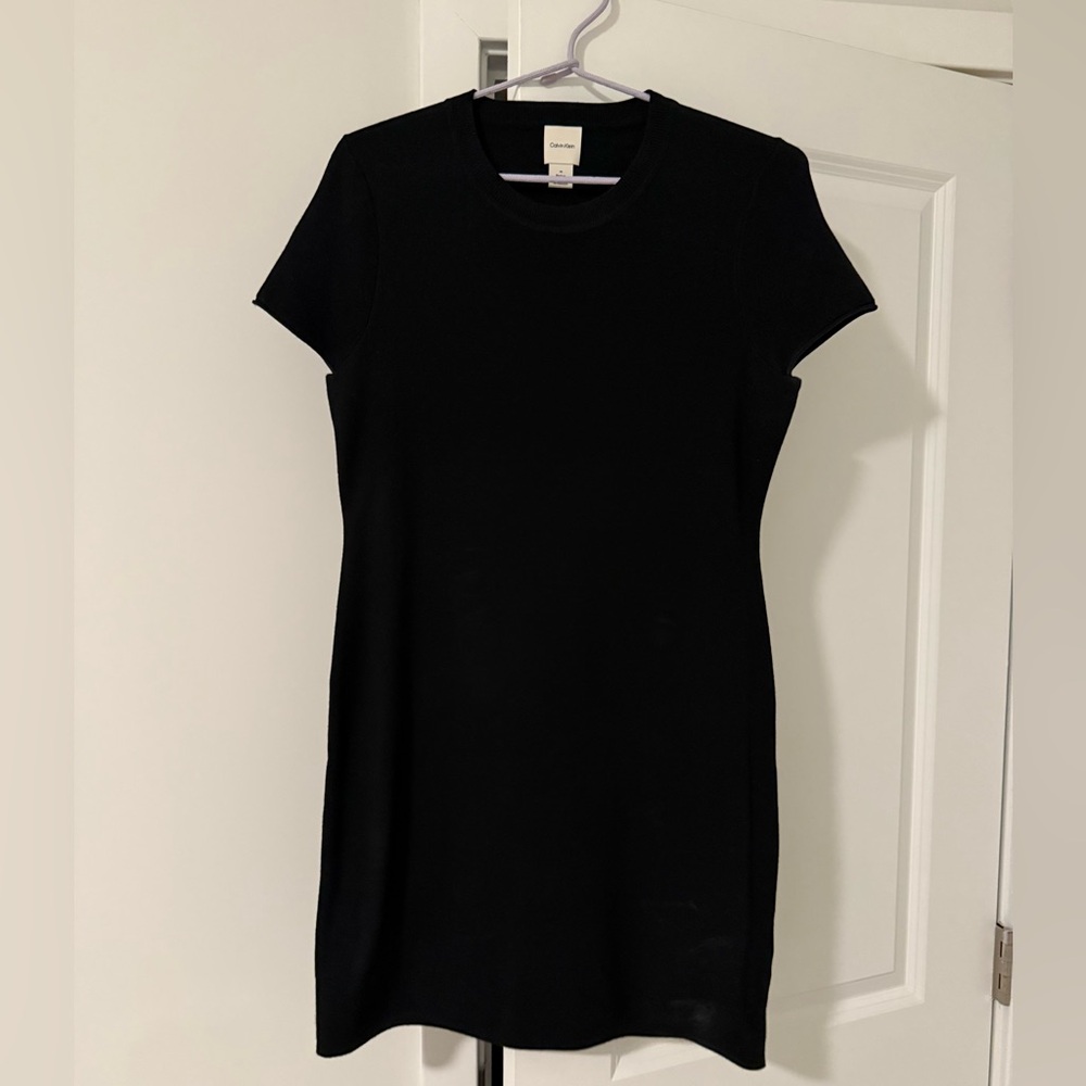 Calvin Klein knit mini black dress